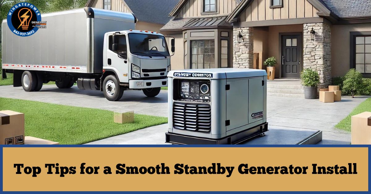 standby generator install outside home delivery truck charleston sc diy how to install