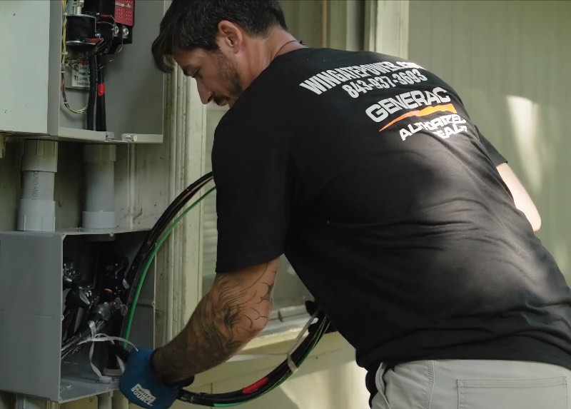 charleston generac warranty wingatepower technician repairing and servicing home generator