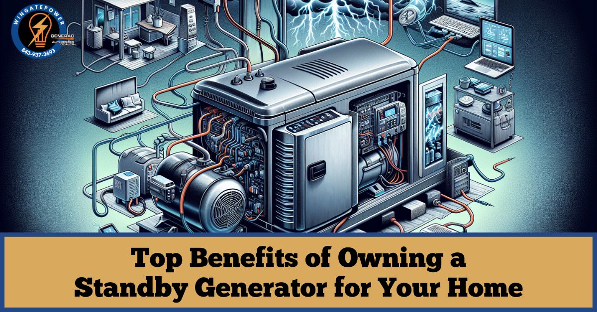 benefits of owning a standby generator for home with generator powering home appliances and systems